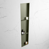 MONDIAZ EASY Nis 149,5x29,5cm in solid surface kleur Army | Army. 3 vakken  geschikt voor in- of opbouw